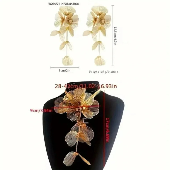 Zara Kate Middleton Famous Cascading Floral Necklace&Earrings Set - Picture 16 of 16